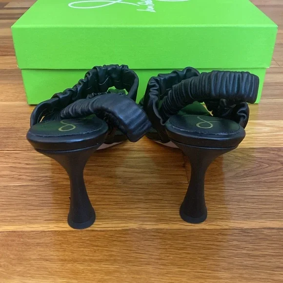 Sam Edelman Women’s Black Leather Heeled Sandals Size 8.5 Sandals